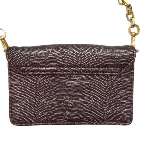 Tory Burch purple metallic textured leather mini envelope crossbody bag - Picture 3 of 8
